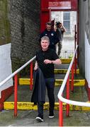 17 May 2024; St Patrick's Athletic manager Stephen Kenny arrives for the SSE Airtricity Men's Premier Division match between St Patrick's Athletic and Derry City at Richmond Park in Dublin. Photo by Stephen McCarthy/Sportsfile