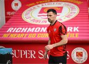 17 May 2024; Patrick Hoban of Derry City before the SSE Airtricity Men's Premier Division match between St Patrick's Athletic and Derry City at Richmond Park in Dublin. Photo by Stephen McCarthy/Sportsfile