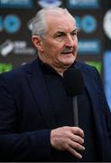 17 May 2024; Galway United manager John Caulfield is interviewed by LOI TV before the SSE Airtricity Men's Premier Division match between Drogheda United and Galway United at Weavers Park in Drogheda, Louth.  Photo by Shauna Clinton/Sportsfile