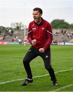 17 May 2024; Cork manager Ben O'Connor celebrates after his side scored a late goal during the oneills.com Munster GAA U20 Hurling Championship semi-final match between Clare and Cork at Cusack Park in Ennis, Clare. Photo by Brendan Moran/Sportsfile