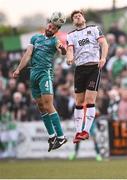 17 May 2024; Roberto Lopes of Shamrock Rovers in action against Jamie Gullan of Dundalk during the SSE Airtricity Men's Premier Division match between Dundalk and Shamrock Rovers at Oriel Park in Dundalk, Louth. Photo by Ramsey Cardy/Sportsfile