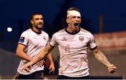 17 May 2024; Stephen Walsh of Galway United celebrates after scoring his side's third goal during the SSE Airtricity Men's Premier Division match between Drogheda United and Galway United at Weavers Park in Drogheda, Louth.  Photo by Shauna Clinton/Sportsfile