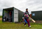 18 May 2024; Iliff Sumit of Galway makes his way out of the dressing room before the Cricket Ireland National Cup Round One match between Limerick and County Galway at The Manor Fields in Adare, Limerick. Photo by Tom Beary/Sportsfile