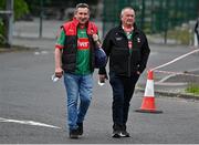 18 May 2024; Mayo supporters Ray Gilmore and Seamus Horan before the GAA Football All-Ireland Senior Championship Round 1 match between Mayo and Cavan at Hastings Insurance MacHale Park in Castlebar, Mayo. Photo by Stephen Marken/Sportsfile