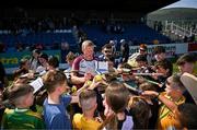 18 May 2024; Galway manager Henry Shefflin sings autographs after the Leinster GAA Hurling Senior Championship Round 4 match between Antrim and Galway at Corrigan Park in Belfast. Photo by Harry Murphy/Sportsfile