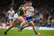 18 May 2024; David Clifford of Kerry in action against Killian Lavelle of Monaghan during the GAA Football All-Ireland Senior Championship Round 1 match between Kerry and Monaghan at Fitzgerald Stadium in Killarney, Kerry. Photo by Brendan Moran/Sportsfile