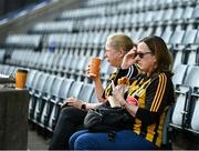 18 May 2024; Kilkenny supporters Frances Cushen, left, and Patty Haugh, from Graiguenamanagh, Kilkenny, ahead of the Leinster GAA Hurling Senior Championship Round 4 match between Dublin and Kilkenny at Parnell Park in Dublin. Photo by Daire Brennan/Sportsfile