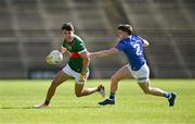 18 May 2024; Tommy Conroy of Mayo in action against Cian Reilly of Cavan during the GAA Football All-Ireland Senior Championship Round 1 match between Mayo and Cavan at Hastings Insurance MacHale Park in Castlebar, Mayo. Photo by Stephen Marken/Sportsfile