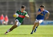 18 May 2024; Tommy Conroy of Mayo in action against Cian Reilly of Cavan during the GAA Football All-Ireland Senior Championship Round 1 match between Mayo and Cavan at Hastings Insurance MacHale Park in Castlebar, Mayo. Photo by Stephen Marken/Sportsfile