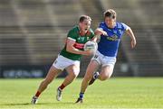 18 May 2024; Eoghan McLaughlin of Mayo in action against Oisin Kiernan of Cavan during the GAA Football All-Ireland Senior Championship Round 1 match between Mayo and Cavan at Hastings Insurance MacHale Park in Castlebar, Mayo. Photo by Stephen Marken/Sportsfile