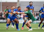 18 May 2024; Damian Willemse of DHL Stormers in action against Tiernan O’Halloran of Connacht during the United Rugby Championship match between Connacht and DHL Stormers at The Sportsground in Galway. Photo by Michael P Ryan/Sportsfile