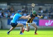 18 May 2024; Eoin Cody of Kilkenny in action against Eoghan O'Donnell of Dublin during the Leinster GAA Hurling Senior Championship Round 4 match between Dublin and Kilkenny at Parnell Park in Dublin. Photo by Daire Brennan/Sportsfile