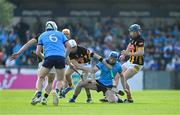 18 May 2024; Conor Burke of Dublin in action against Cian Kenny of Kilkenny during the Leinster GAA Hurling Senior Championship Round 4 match between Dublin and Kilkenny at Parnell Park in Dublin. Photo by Daire Brennan/Sportsfile