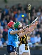 18 May 2024; Martin Keoghan of Kilkenny in action against Paddy Smyth of Dublin during the Leinster GAA Hurling Senior Championship Round 4 match between Dublin and Kilkenny at Parnell Park in Dublin. Photo by Daire Brennan/Sportsfile