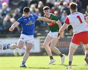 18 May 2024; James Smith of Cavan scores his side's first goal during the GAA Football All-Ireland Senior Championship Round 1 match between Mayo and Cavan at Hastings Insurance MacHale Park in Castlebar, Mayo. Photo by Stephen Marken/Sportsfile