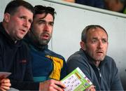 18 May 2024; Tyrone joint manager, Brian Dooher, right, with Colin Holmes, left, and Joe McMahon during the GAA Football All-Ireland Senior Championship Round 1 match between Clare and Cork at Cusack Park in Ennis, Clare. Photo by Ray McManus/Sportsfile