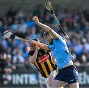 18 May 2024; Ronan Hayes of Dublin in action against Mikey Butler of Kilkenny during the Leinster GAA Hurling Senior Championship Round 4 match between Dublin and Kilkenny at Parnell Park in Dublin. Photo by Daire Brennan/Sportsfile