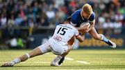 18 May 2024; Tommy O'Brien of Leinster is tackled by Ethan McIlroy of Ulster during the United Rugby Championship match between Ulster and Leinster at Kingspan Stadium in Belfast. Photo by Harry Murphy/Sportsfile