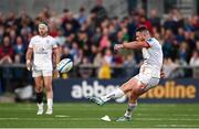18 May 2024; John Cooney of Ulster kicks a penalty during the United Rugby Championship match between Ulster and Leinster at Kingspan Stadium in Belfast. Photo by Harry Murphy/Sportsfile