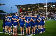 18 May 2024; Leinster players huddle after their side's defeat in the United Rugby Championship match between Ulster and Leinster at Kingspan Stadium in Belfast. Photo by Harry Murphy/Sportsfile