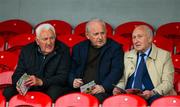 18 May 2024; Con Paddy O'Sullivan, left, former Cork County Board Treasurer Pearse Murphy and former Cork County Board Secretary Frank Murphy, right, before the GAA Football All-Ireland Senior Championship Round 1 match between Clare and Cork at Cusack Park in Ennis, Clare. Photo by Ray McManus/Sportsfile
