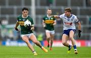 18 May 2024; Tony Brosnan of Kerry in action against Michael Hamill of Monaghan during the GAA Football All-Ireland Senior Championship Round 1 match between Kerry and Monaghan at Fitzgerald Stadium in Killarney, Kerry. Photo by Brendan Moran/Sportsfile