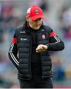 18 May 2024; Derry manager Mickey Harte during the GAA Football All-Ireland Senior Championship Round 1 match between Galway and Derry at Pearse Stadium in Galway. Photo by Stephen McCarthy/Sportsfile