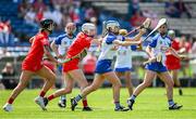 19 May 2024; Rachel Walsh of Waterford in action against Pamela Mackey of Cork during the Munster Senior Camogie Championship final match between Cork and Waterford at FBD Semple Stadium in Thurles, Tipperary. Photo by Brendan Moran/Sportsfile