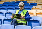 19 May 2024; Steward Tom Gregan from Coolboy in Wicklow before the Tailteann Cup Round 2 match between Wicklow and Laois at Echelon Park in Aughrim, Wicklow. Photo by Stephen Marken/Sportsfile