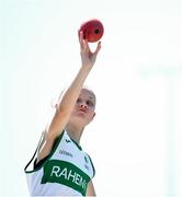 19 May 2024; Sienna Lily Boyce, age 13, from Raheny, Dublin competing in the Shot Putt as young athletes begin 100-day countdown to Paralympics 2024. IWA-Sport para-athletes pictured at the annual Jamie Boyle Games, Para Athletics Grand Prix 2024, which took place in Templemore Athletics Club, Tipperary, on Sunday 19th May, hosted by Irish Wheelchair Association, IWA-Sport. The event saw IWA Sport para-athletes competing in field and track events varying from U8 to senior athletes. Photo by David Fitzgerald/Sportsfile