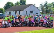19 May 2024; Young athletes begin 100-day countdown to Paralympics 2024. IWA-Sport para-athletes pictured at the annual Jamie Boyle Games, Para Athletics Grand Prix 2024, which took place in Templemore Athletics Club, Tipperary, on Sunday 19th May, hosted by Irish Wheelchair Association, IWA-Sport. The event saw IWA Sport para-athletes competing in field and track events varying from U8 to senior athletes. Photo by David Fitzgerald/Sportsfile