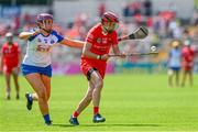 19 May 2024; Katrina Mackey of Cork in action against Iona Heffernan of Waterford during the Munster Senior Camogie Championship final match between Cork and Waterford at FBD Semple Stadium in Thurles, Tipperary. Photo by Brendan Moran/Sportsfile