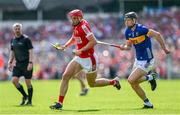 19 May 2024; Brian Hayes of Cork in action against Gearoid O'Connor of Tipperary during the Munster GAA Hurling Senior Championship Round 4 match between Tipperary and Cork at FBD Semple Stadium in Thurles, Tipperary. Photo by Brendan Moran/Sportsfile