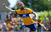19 May 2024; Darragh Lohan of Clare celebrates scoring a goal, in the 20th minute, during the Munster GAA Hurling Senior Championship Round 4 match between Clare and Waterford at Cusack Park in Ennis, Clare. Photo by Ray McManus/Sportsfile