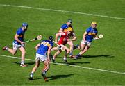 19 May 2024; Shane Barrett of Cork in action against Tipperary players, left to right, Alan Tynan, Gearoid O'Connor, Darragh Stakelum, and Conor Stakelum during the Munster GAA Hurling Senior Championship Round 4 match between Tipperary and Cork at FBD Semple Stadium in Thurles, Tipperary. Photo by Daire Brennan/Sportsfile