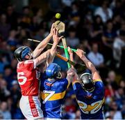 19 May 2024; Conor Lehane of Cork in action against Conor Bowe, left, and Dan McCormack of Tipperary during the Munster GAA Hurling Senior Championship Round 4 match between Tipperary and Cork at FBD Semple Stadium in Thurles, Tipperary. Photo by Daire Brennan/Sportsfile