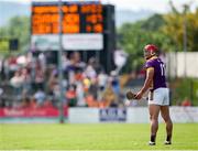 19 May 2024; Lee Chin of Wexford lines up a free during the Leinster GAA Hurling Senior Championship Round 4 match between Carlow and Wexford at Netwatch Cullen Park in Carlow. Photo by Michael P Ryan/Sportsfile