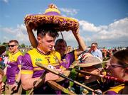 19 May 2024; Conor Foley of Wexford signs autographs for supporters after the Leinster GAA Hurling Senior Championship Round 4 match between Carlow and Wexford at Netwatch Cullen Park in Carlow. Photo by Michael P Ryan/Sportsfile