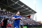 18 May 2024; Cian Healy of Leinster runs out before the United Rugby Championship match between Ulster and Leinster at Kingspan Stadium in Belfast. Photo by Harry Murphy/Sportsfile