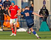 17 May 2024; Ben Healy of Edinburgh kicks a conversion during the United Rugby Championship match between Edinburgh and Munster at the Hive Stadium in Edinburgh, Scotland. Photo by Mark Scates/Sportsfile