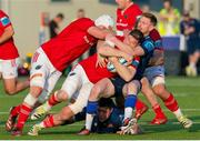 17 May 2024; Jack O'Donoghue of Munster is tackled by Ben Healy of Edinburgh during the United Rugby Championship match between Edinburgh and Munster at the Hive Stadium in Edinburgh, Scotland. Photo by Mark Scates/Sportsfile