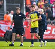 20 May 2024; Will Jarvis of Shelbourne leaves the pitch with a facial injury during the SSE Airtricity Men's Premier Division match between St Patrick's Athletic and Shelbourne at Richmond Park in Dublin. Photo by Brendan Moran/Sportsfile