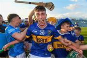 20 May 2024; Killian Cantwell of Tipperary celebrates after the Electric Ireland Munster GAA Hurling Minor Championship Final match between Clare and Tipperary at TUS Gaelic Grounds in Limerick. Photo by Matt Browne/Sportsfile