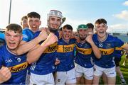 20 May 2024; Tipperary players celebrate after the Electric Ireland Munster GAA Hurling Minor Championship Final match between Clare and Tipperary at TUS Gaelic Grounds in Limerick. Photo by Matt Browne/Sportsfile