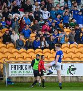20 May 2024; Mark Cooney of Longford celebrates kicking the equalising score to send it to extra time during the Electric Ireland Leinster GAA Football Minor Championship Final match between Longford and Dublin at Glenisk O'Connor Park in Tullamore, Offaly. Photo by David Fitzgerald/Sportsfile