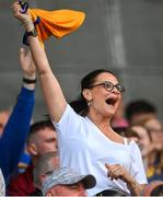 20 May 2024; Longford supporters during the Electric Ireland Leinster GAA Football Minor Championship Final match between Longford and Dublin at Glenisk O'Connor Park in Tullamore, Offaly. Photo by David Fitzgerald/Sportsfile