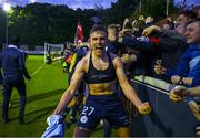 20 May 2024; Evan Caffrey of Shelbourne celebrates after scoring his side's winning goal during the SSE Airtricity Men's Premier Division match between St Patrick's Athletic and Shelbourne at Richmond Park in Dublin. Photo by Brendan Moran/Sportsfile