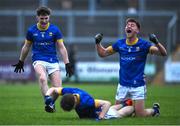 20 May 2024; Longford players celebrate after the Electric Ireland Leinster GAA Football Minor Championship Final match between Longford and Dublin at Glenisk O'Connor Park in Tullamore, Offaly. Photo by David Fitzgerald/Sportsfile