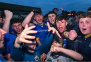 20 May 2024; Longford players and supporters celebrate after the Electric Ireland Leinster GAA Football Minor Championship Final match between Longford and Dublin at Glenisk O'Connor Park in Tullamore, Offaly. Photo by David Fitzgerald/Sportsfile