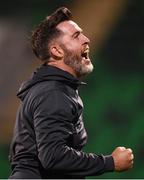 20 May 2024; Shamrock Rovers manager Stephen Bradley celebrates after his side's victory in the SSE Airtricity Men's Premier Division match between Shamrock Rovers and Derry City at Tallaght Stadium in Dublin. Photo by Shauna Clinton/Sportsfile